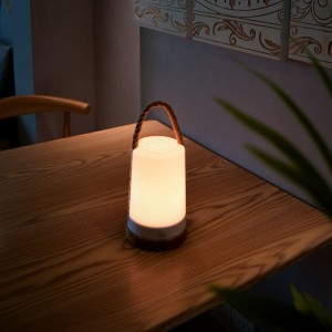 Pārnēsājama āra iekštelpu LED laterna ar kaņepju virvi Camping BBQ āra ģimenes pulcēšanās gaisma