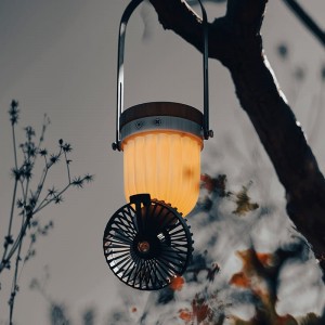 Ventilador de mesa recarregável clássico portátil LED Lanterna vento forte