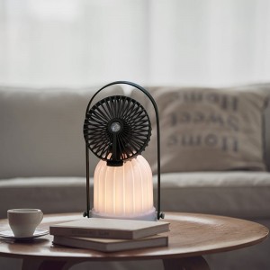 Bærbar Klassisk Oppladbar LED-bord Fan Lantern sterk vind