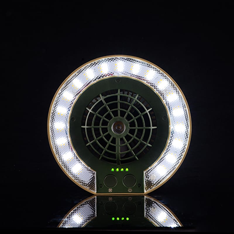 Portativ LED Camping Fan Light chodir yoritgichi