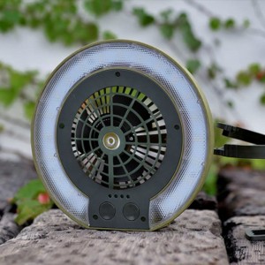 Igwe ọkụ ọkụ ụlọikwuu nwere ike ibugharị LED Camping Fan Light