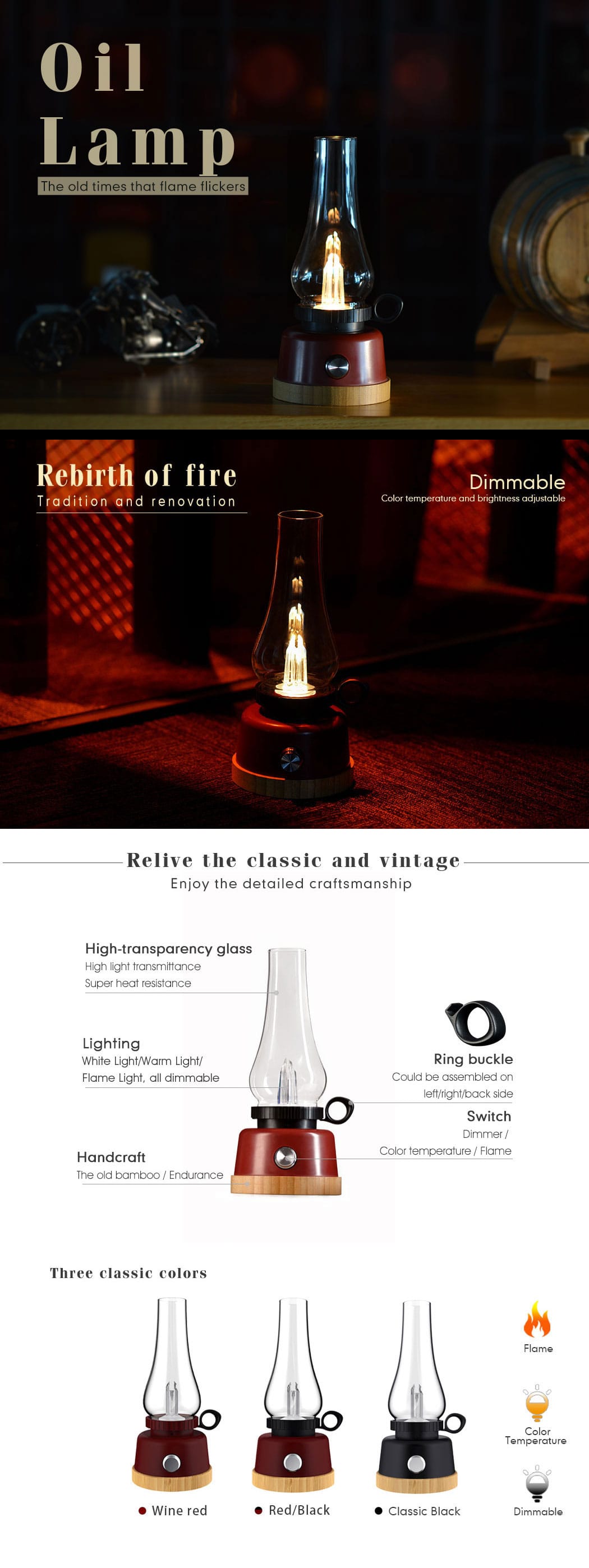 Retro portable LED leisure lantern (1)