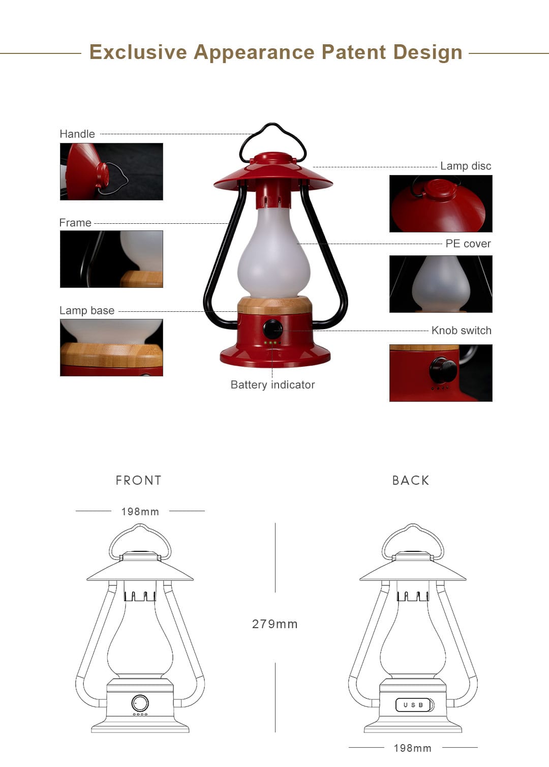 Retro kawe rechargeable LED whakapaipai (2)