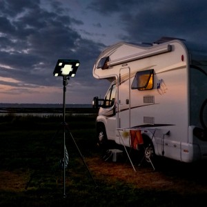 Tragbare wiederaufladbare Solar-LED-Campingleuchte/Gartenstativleuchte