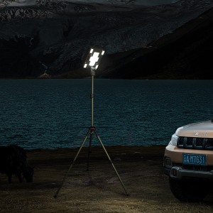 Portable Solar Rechargeable Led Camping Light / Taman Tripod cahya