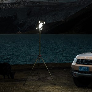 අතේ ගෙන යා හැකි සූර්ය නැවත ආරෝපණය කළ හැකි Led Camping Light/Garden Tripod Light