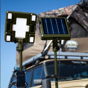 Portable Solar Rechargeable Led Camping Light / Taman Tripod cahya